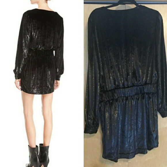 FRAME wrap  effect metallic velvet mini dress - Picture 9 of 10